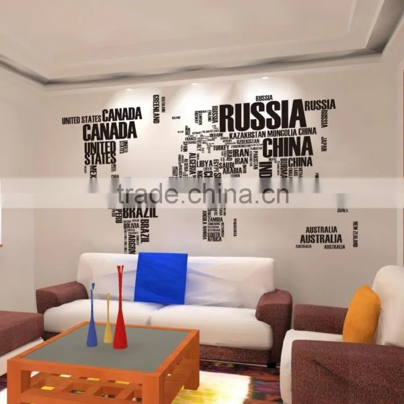 ALFOREVER XL size English country name decals,all of the world country name sticker,