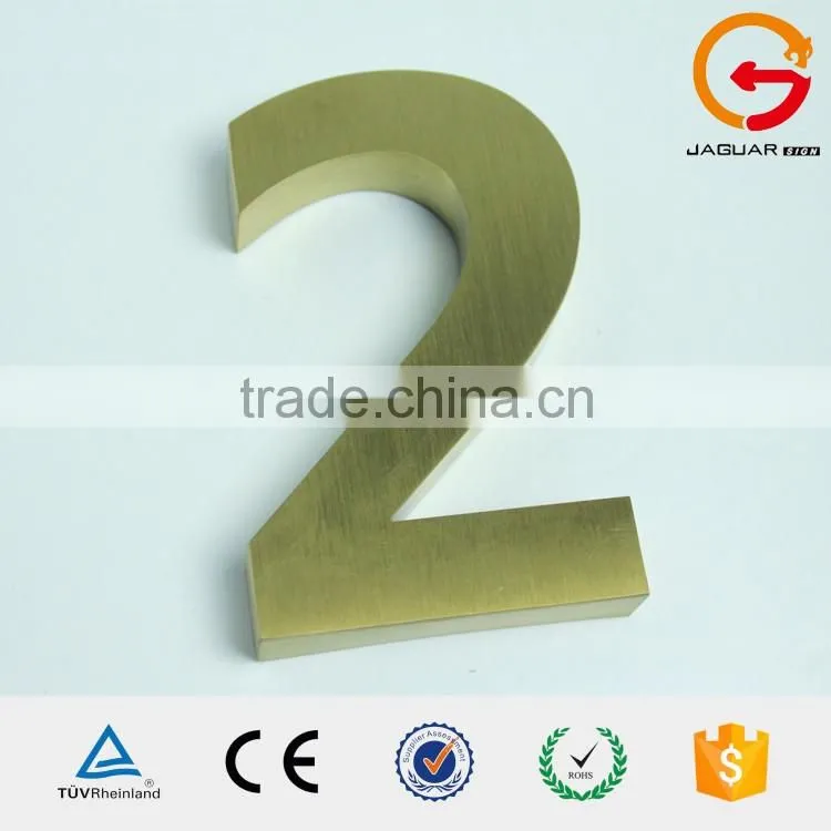 2016 custom made chraming metal logo crafts stainless steel numbers