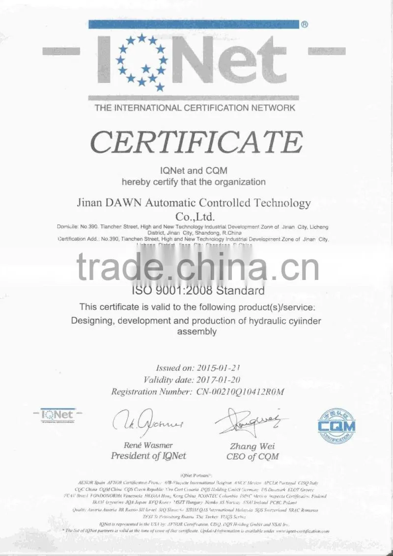 China supplier hydraulic cylinder for asphalt finisher