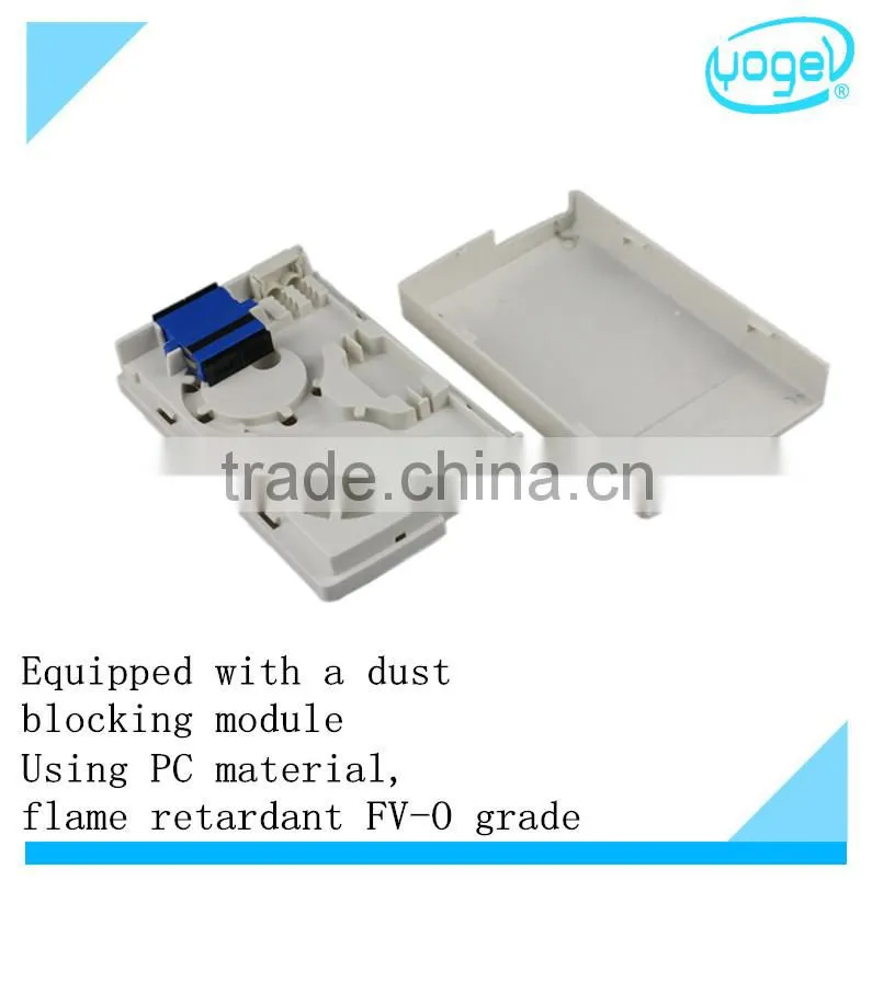 FTTH High quality flame retardant FTTH 2 * SC fiber optic adapter fiber optic terminal box