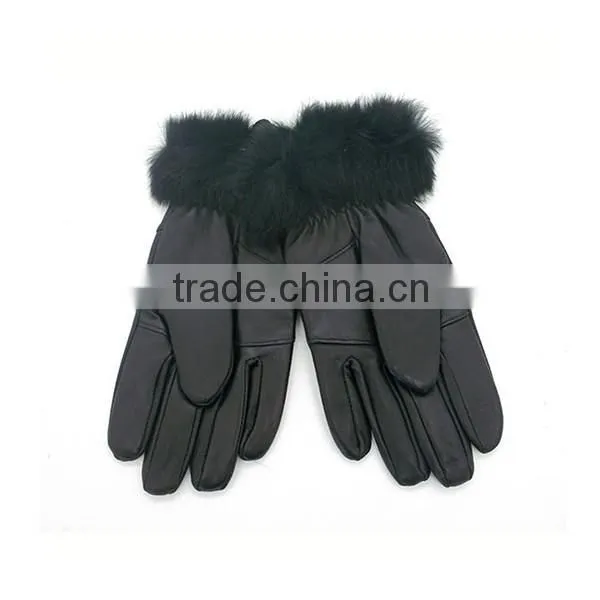 Custom winter glove wholesale, ladies leather glove for woman