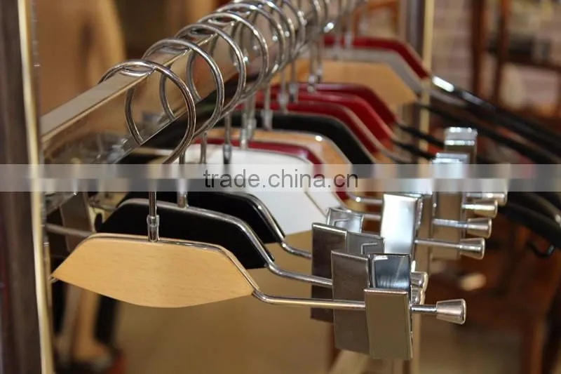 Plastic wooden colorful trouser hanger upscale window show factory A-14