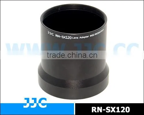 JJC Lens adapter RN-SX120 provides a 52mm filter adapter for for CANON Powershot SX120 IS digital camera