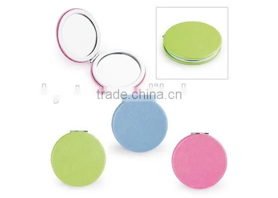 Hot sale PU double round mirror cosmetics