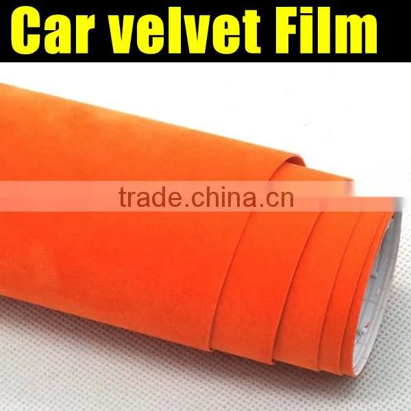 velvet car wrap 1.35*15m red color