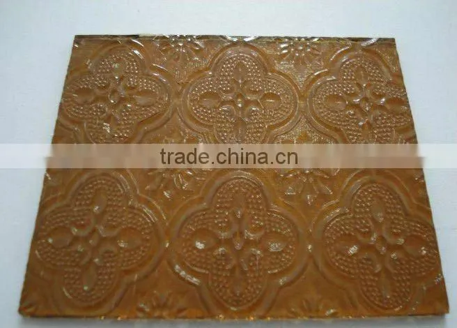 Clear Bronze Acid Etched Frosted Patterned Glass