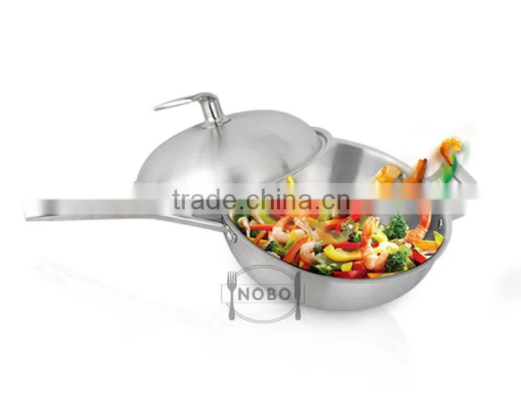High Quality 3 Layers Stainless Steel 304 Non-stick Frying Pan with Lid