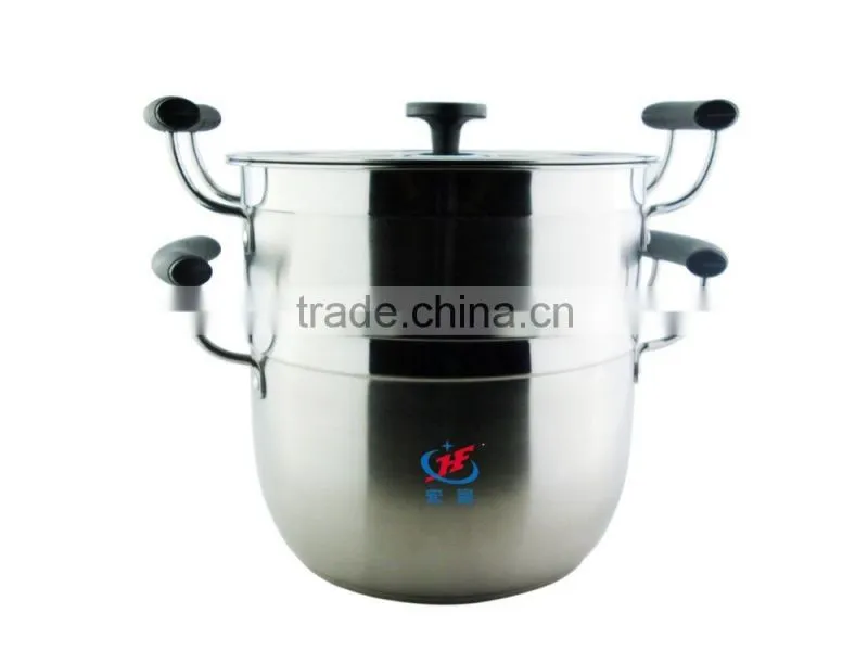 good quality stainless steel 3 tier food steamer cooker