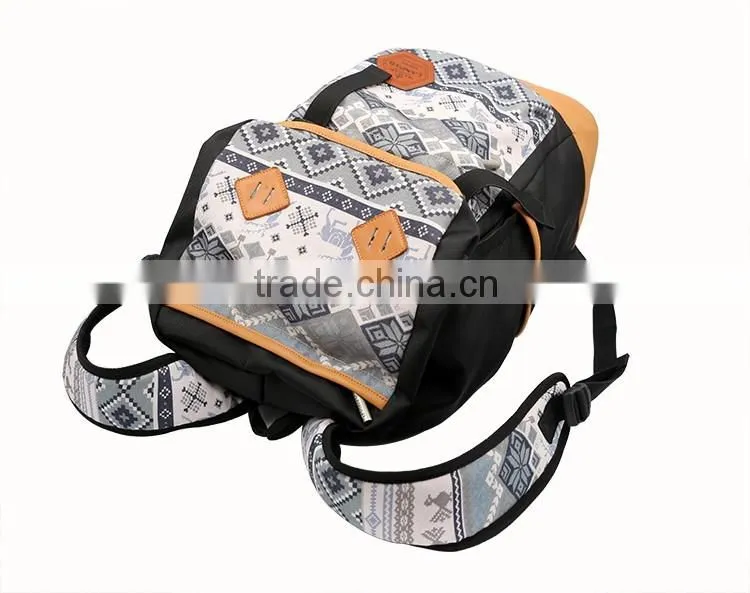 Big capacity national stylish backpack bag outdoor hiking canvas sport backpack bag
