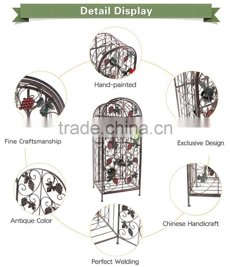 customized floor standing display rack metal wine rack cabinets