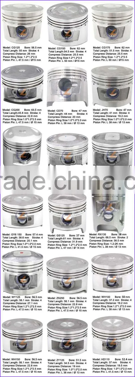 China Factory OEM CG125 Motorcycle Piston