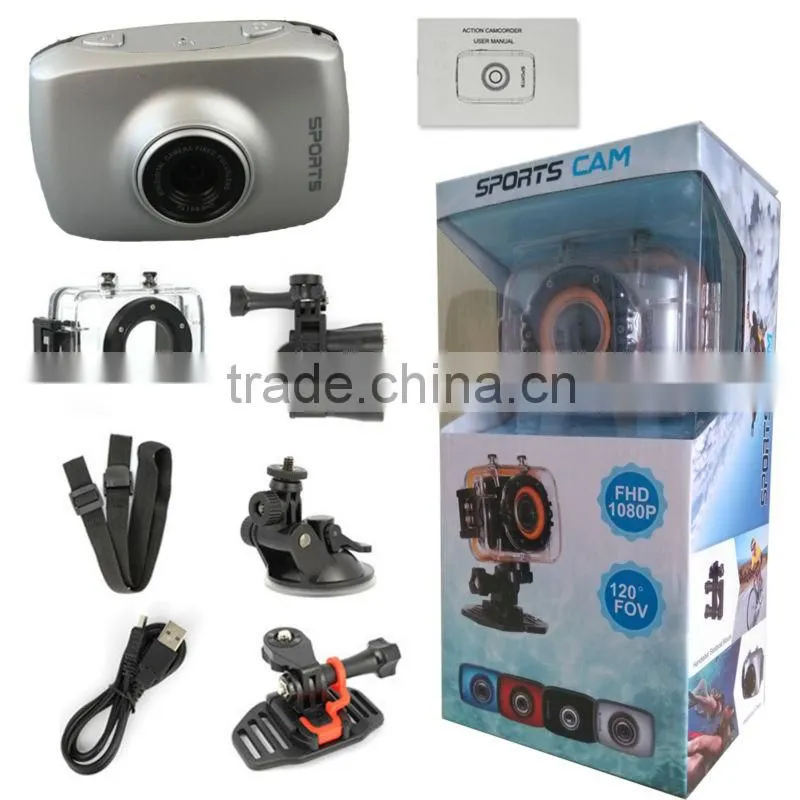 2 inch FULL HD 1080P Sport action camera waterproof Under water 5M Helmet Sport action camera digital video camera professional