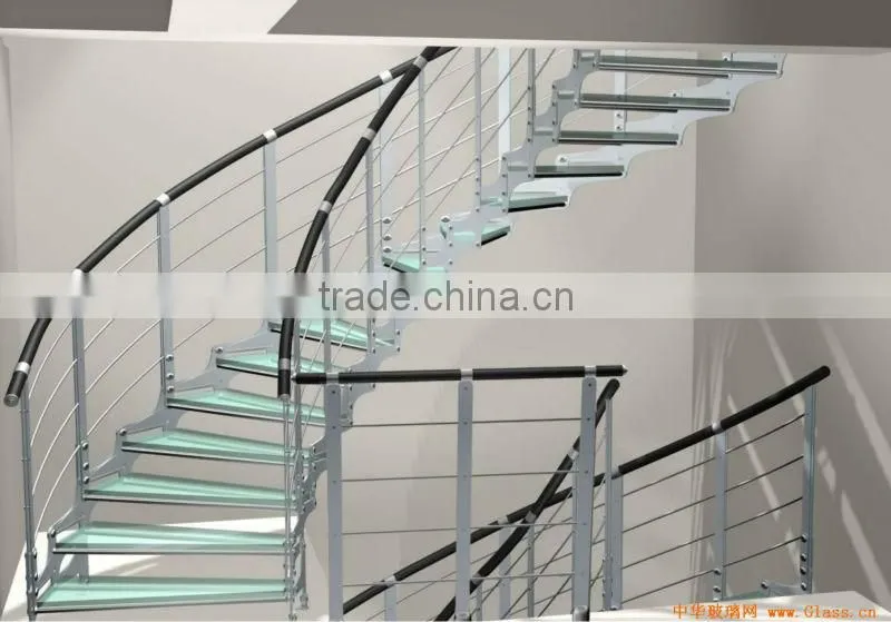 ironman-3 latest type arc stainless steel glass Stairs/staircases