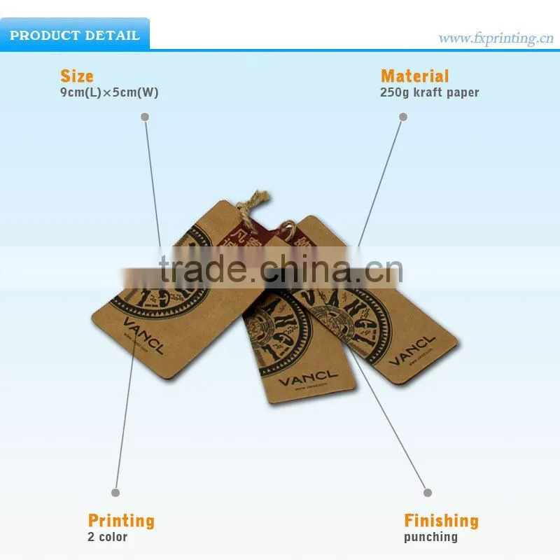 Paper Hangtag with Logo Printed for Garment