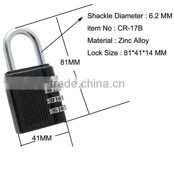 Security Digital combination padlock travel luggage password padlock CH-17B