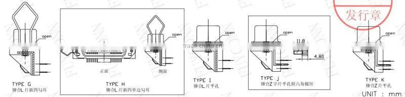 14 pin 24 pin 36 pin 50 pin and 64 pin configurations Combo Connector Female Type PCB Mount Right Angle