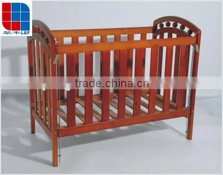L&F 2 in 1 white or brown wood fixed side baby cot