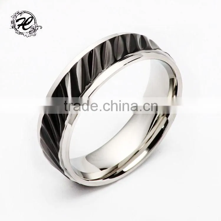 Custom cheap wholesale gold men stainless steel screw gear ring