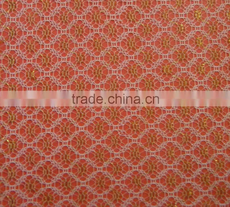 Spun gold mesh fabric polyester