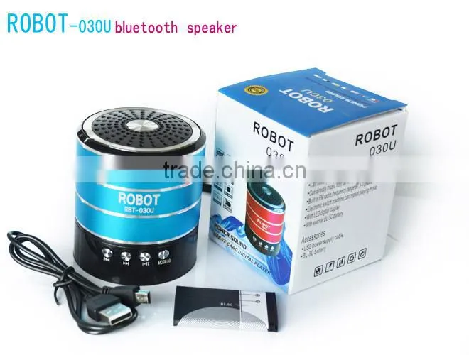 Robot-030u Portable bluetooth speaker,,mini TF card Speaker,with USB dicsks,fm radio,speaker bluetooth
