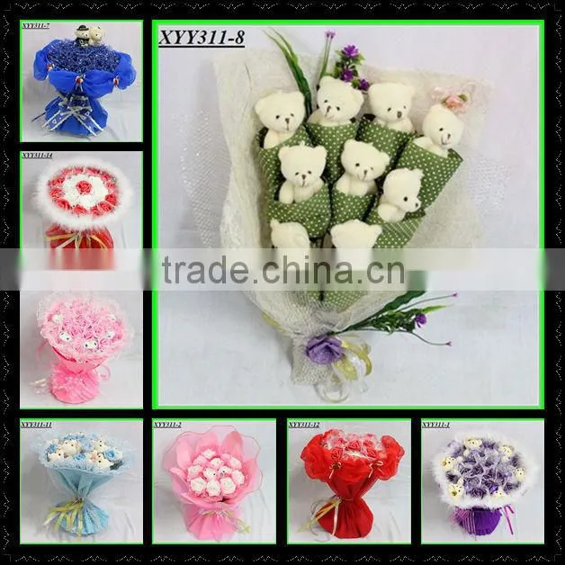 2013 hots sale pink plush toy bouquet