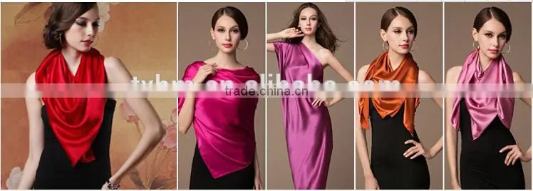 polyester satin solid colour square scarf