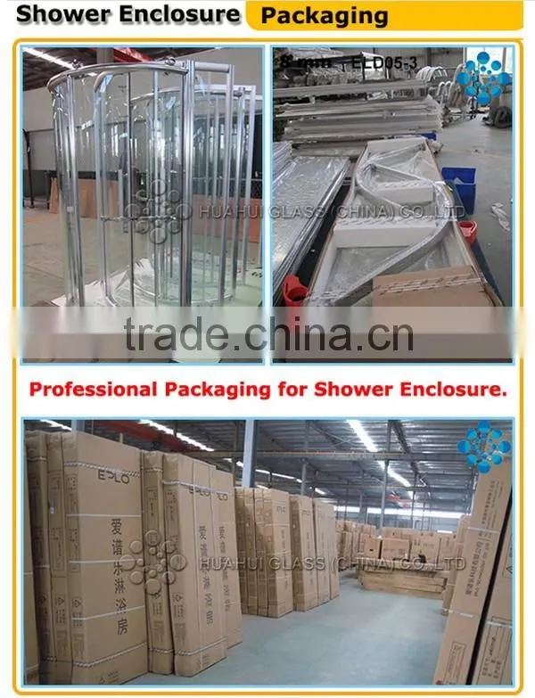 2015 frame square tempered glass shower enclosure