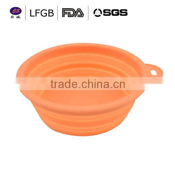 Wholesale round silicone pet bowls collapsible silicone pet bowl