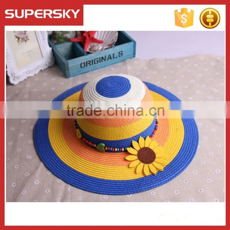 K-114 Flower Women Ladies Floppy Bohemia Straw Hat Wide Large Brim Sun Summer Beach Cap Hat