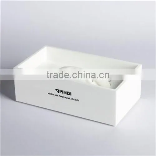 elegant Shenzhen factory white acrylic box/acrylic tissue box/acrylic napkin holder