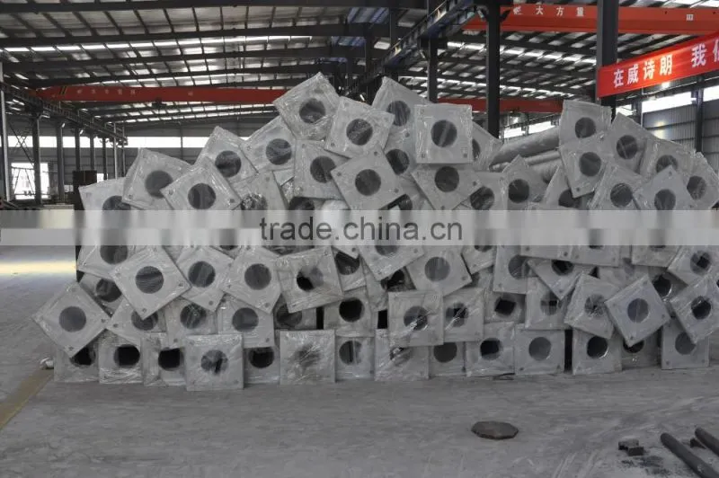 galvanized conical steel pole for street lighting
