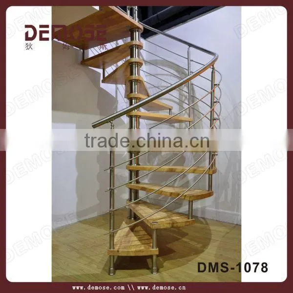 wood curved spiral staircase used