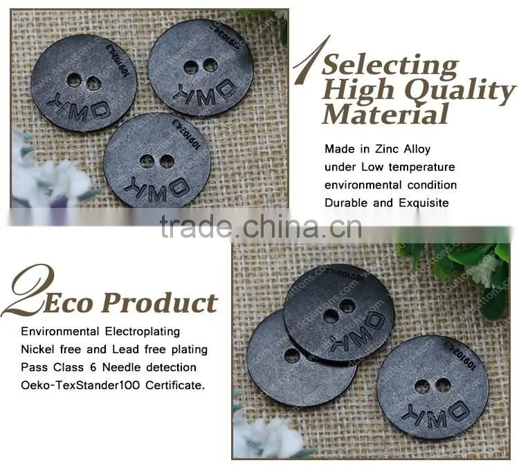 High Quality Metal Button 2 Metal Eyes Sewing Button for Clothing