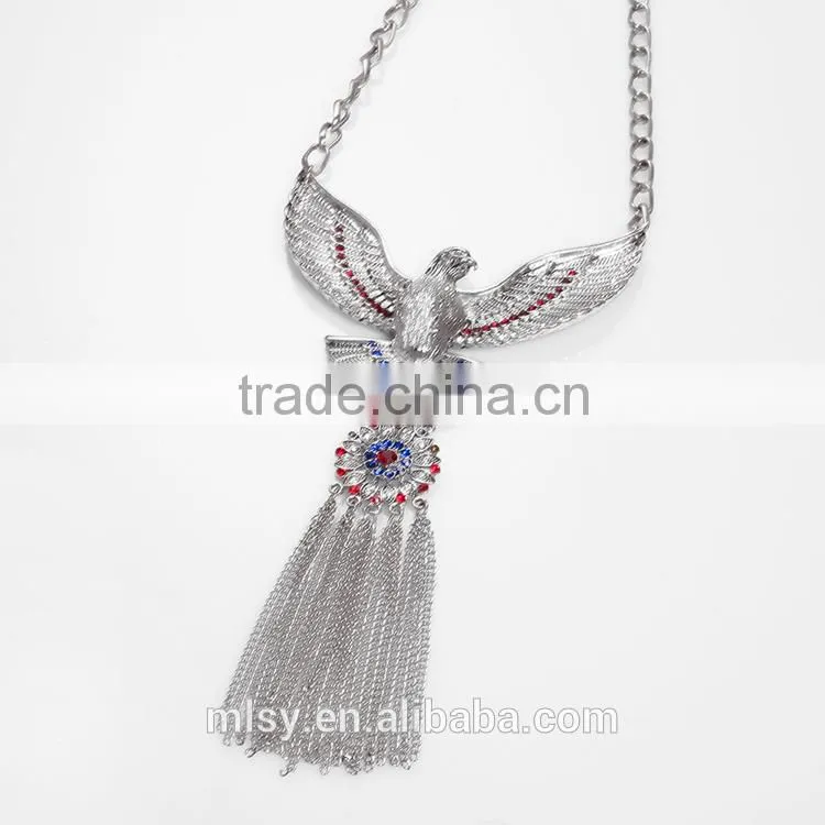 Beautiful eagle necklace chain types for garments Brightness F1-80010
