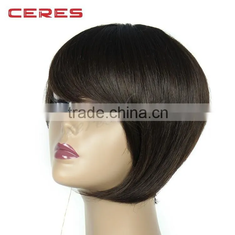 comfortable free style synthetic machine made wig for young lady, short fashional wig