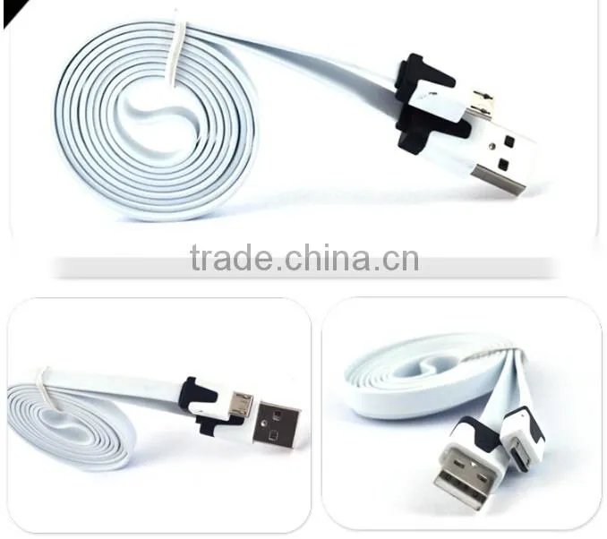 2m V8 usb charging cable flat micro usb cable for android mobile phone