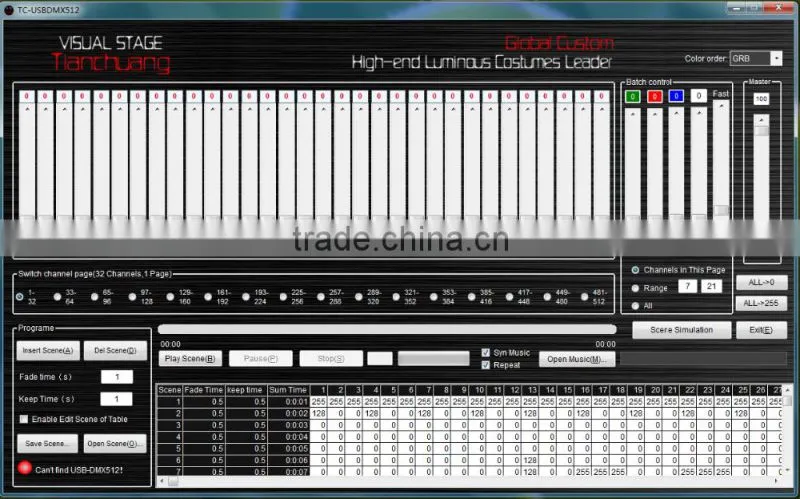 Wireless DMX512 LED Dance Suit, Programmable Show Dance Wear