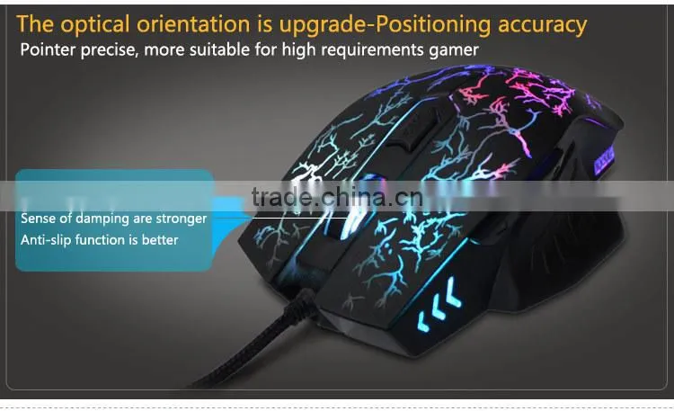custom function ergonomic keyboard backlight led colorful gaming mouse