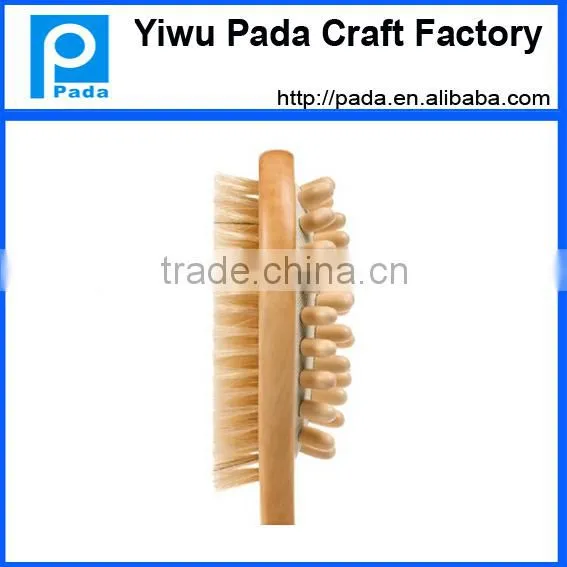 Natural Bristle Bath & Shower Body Scrub Brush for Exfoliating Dry Brushing and Anti Cellulite Reducing Massager Treatment with