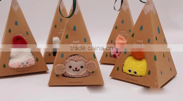 Embroidery three-dimensional cartoon cute coral velvet socks funny christmas socks