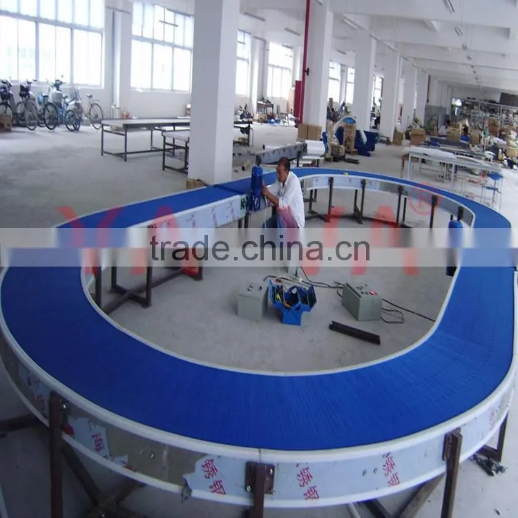 180 degree modular conveyor / modular plastic conveyor belt line