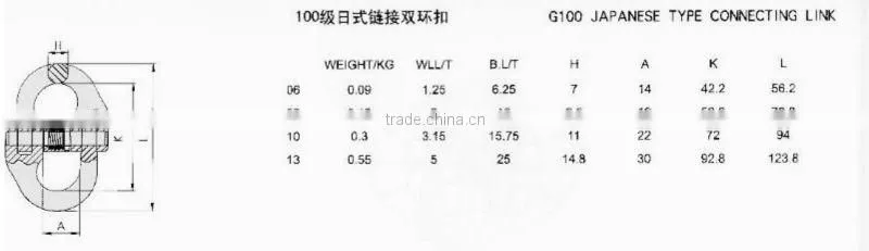 G100 Japanese Type Connecting Link