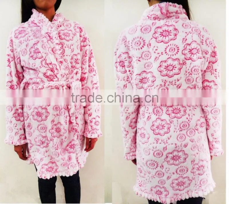 embroiery 100% cotton velour White Bathrobe