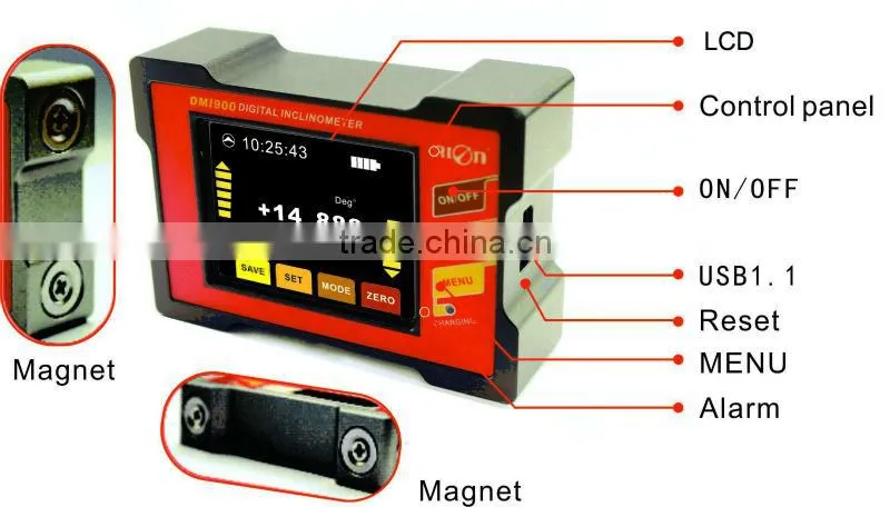 single/dual axis touch screen tilt display in stock with warning function high resolution