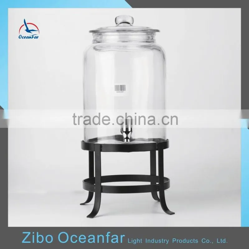 Sealing Custom Glass Drink Dispenser Bulk Cheap Glass Storage Jar with Tap