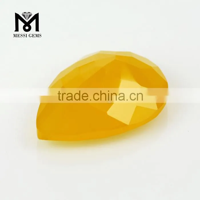 New Arrival Faceted Pear Cut 10 x 14 Loose Stone Yellow Agate