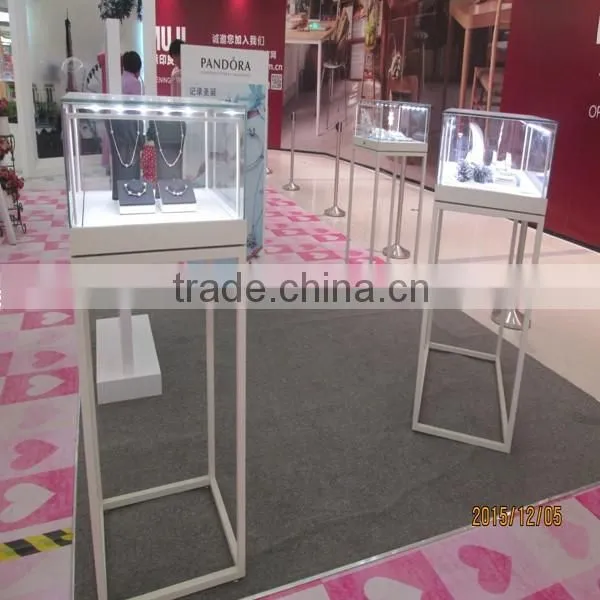 wood and glass jewelry showcase display