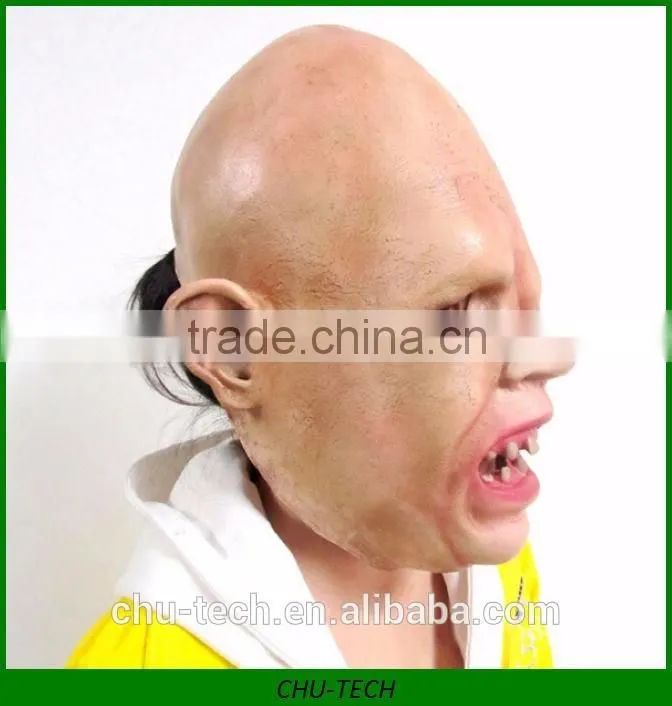 Halloween Mask Silicone 360 Full Face one Eye without Hair Airsoft Khaki Grimace