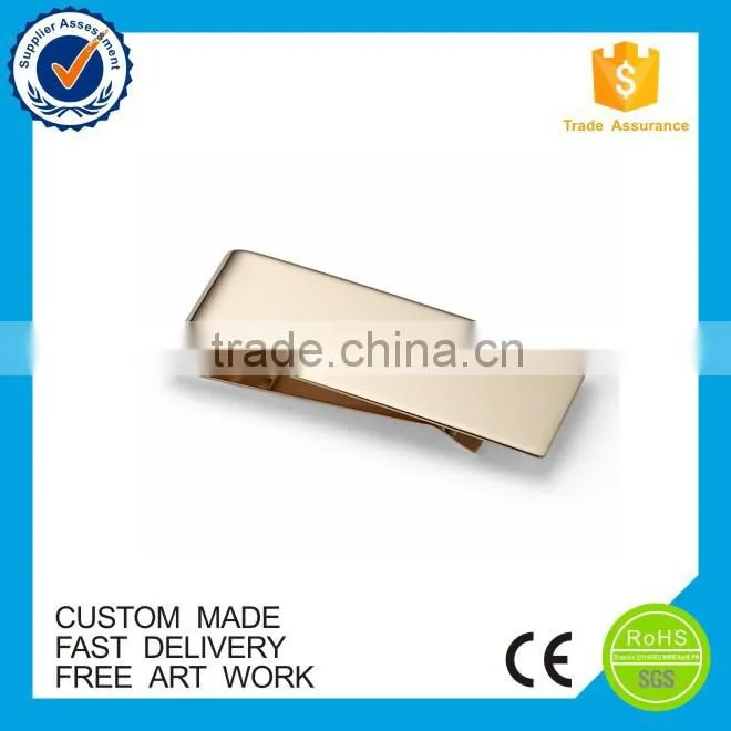 Wholesale high quality blank gold metal money clip