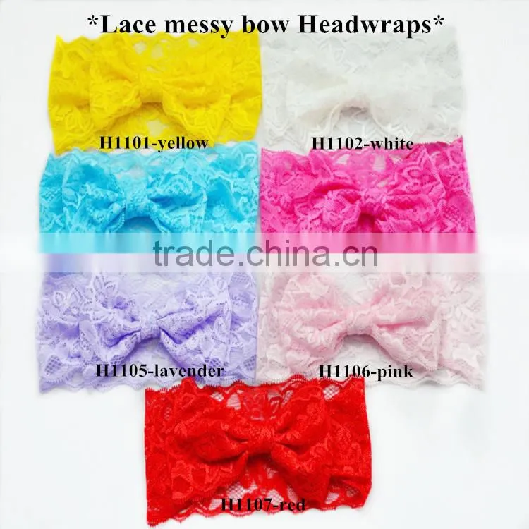 Wholesale Girls Baby Head wraps glitter sequin bowknot Turban Headwear / European style Women Stretch Twist Headband /